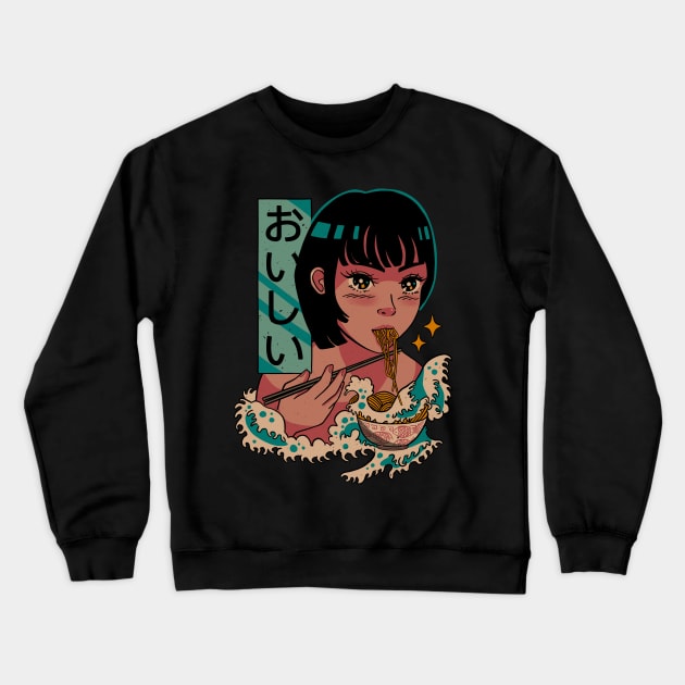 Tasty waves of ramen Crewneck Sweatshirt by Pescapin